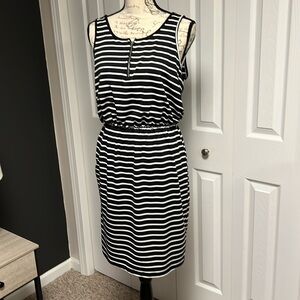 Casual, sleeveless striped dress. Never worn.
